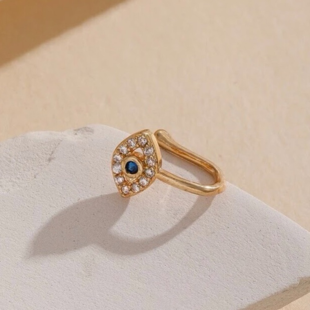 ⚜️𝟯𝟬%𝗢𝗙𝗙 𝗯𝘂𝗻𝗱𝗹𝗲𝘀 𝟯+⚜️ NEW CZ Evil Eye Fake Nose Ring - Picture 5 of 10